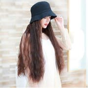 Bucket hat with long hair extension - ultra glamorous!