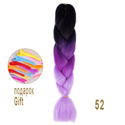 24 inch  Synthetic Ombre Jumbo Braids - gorgeous color selection!