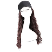 Long wavy hair with black baseball cap - multi color options