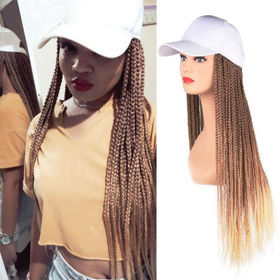 Baseball Cap with Braided Box Braids attached! Stunning instant dreads