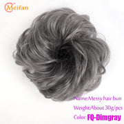 Messy Curly Bun Scrunchie Chignon Extension With Rubber Band