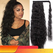 22" Long Ponytail Wrap with Clip Hair Extension - straight or wavy