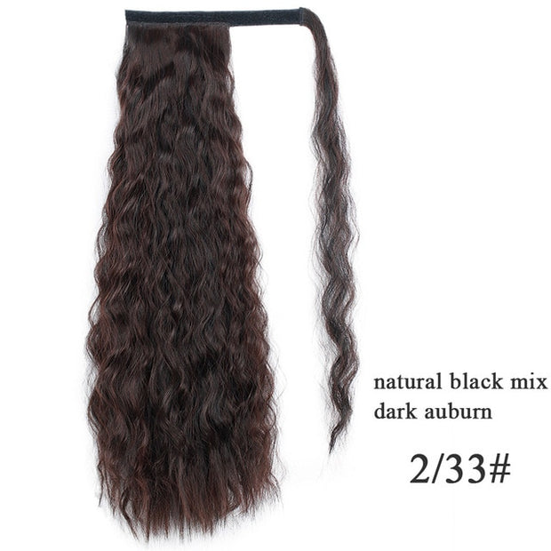 22" Long Ponytail Wrap with Clip Hair Extension - straight or wavy