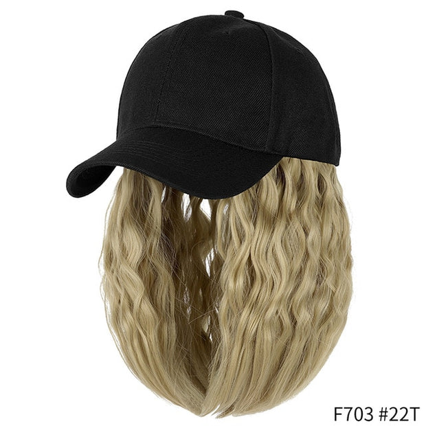 Instant glamour with this Baseball cap with hair!