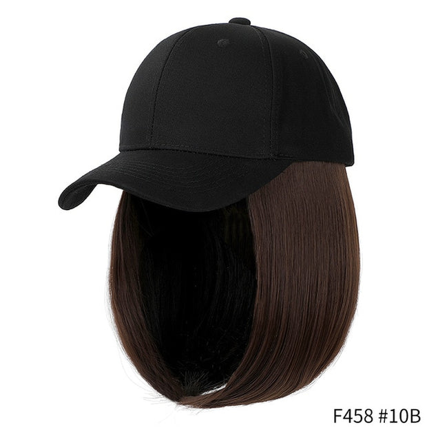 Super chic classic bob style hat with hair attachment