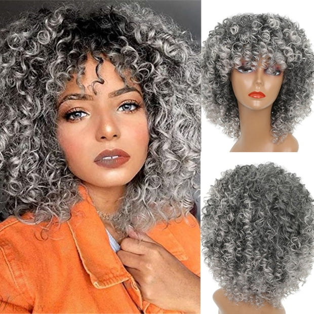 Super chic afro or tight curl wig - multi color