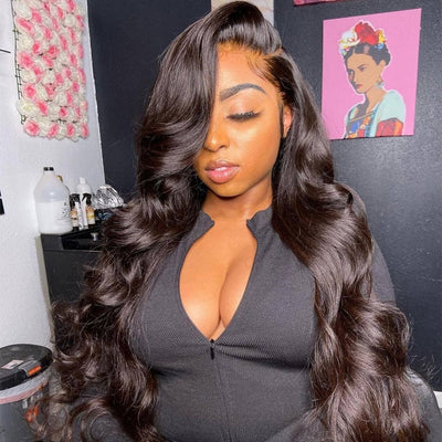 30 Inch Body Wave Lace Front Human Hair  Wig