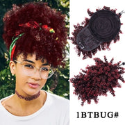 Curly Synthetic Bangs Drawstring Extensions Clip On Front Hairpieces Adjustable